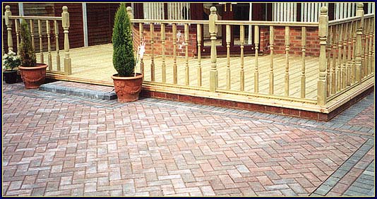 decking and block paving patio